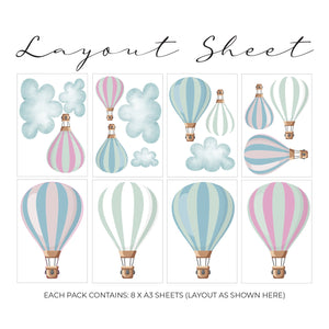 Live Vida Pastel Hot Air Balloon Set-Goviers