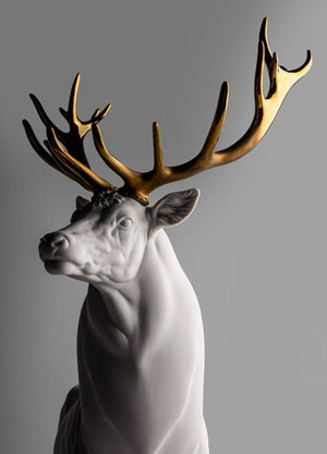 Lladro Deer - White & Copper-Goviers