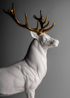 Lladro Deer - White & Copper-Goviers