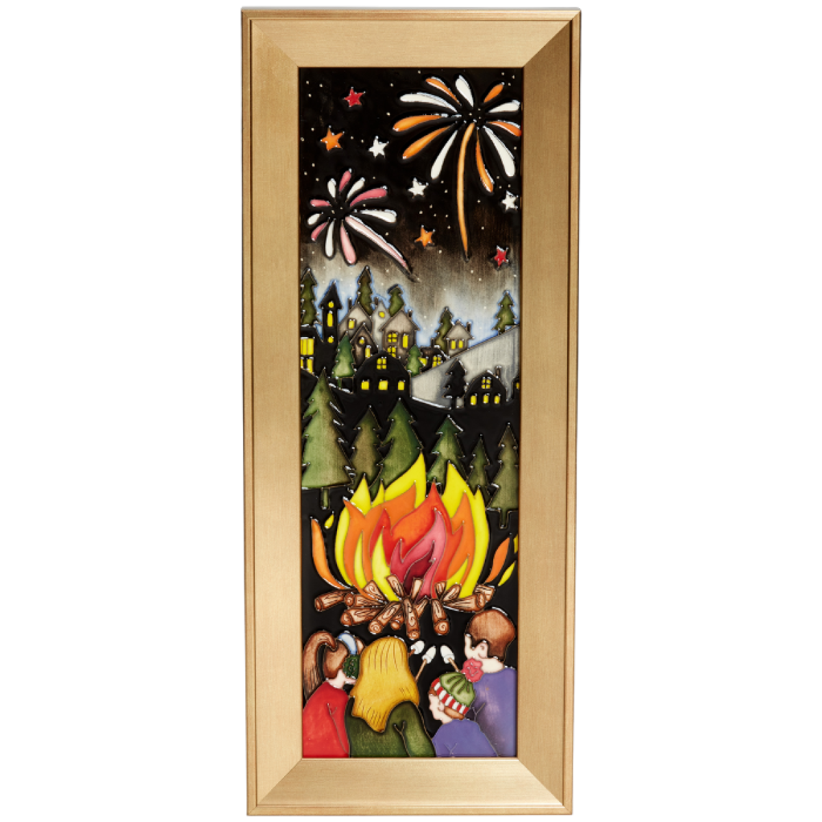 Moorcroft Crackling Fire Plaque-Collectables-Goviers