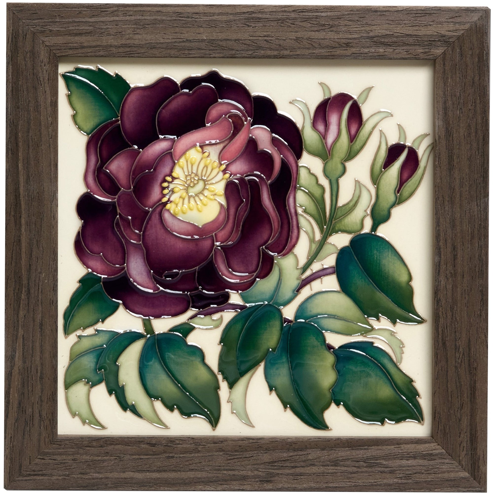 Moorcroft Heritage Rose Plaque-Goviers