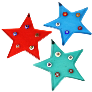 Murano Glass Star Christmas Decorations Set of 3-Glass-Goviers