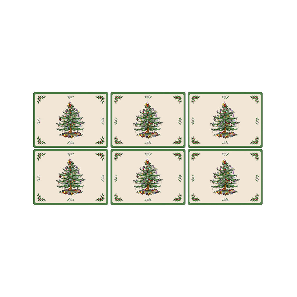 Pimpernel Christmas Tree Small Placemats Set of 6-Home & Garden > Kitchen & Dining > Barware > Coasters-Goviers