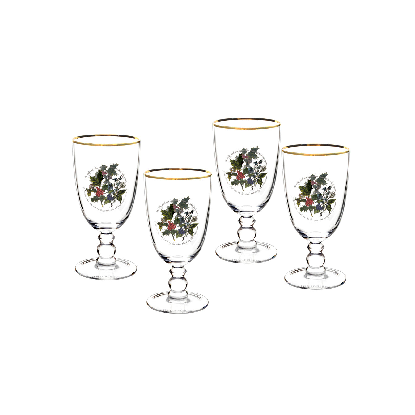 Portmeirion Holly and Ivy Goblets Set of 4-Goviers