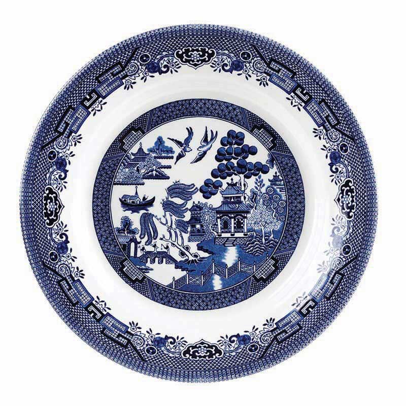 Queens Blue Willow Bowl 28.5cm-Goviers