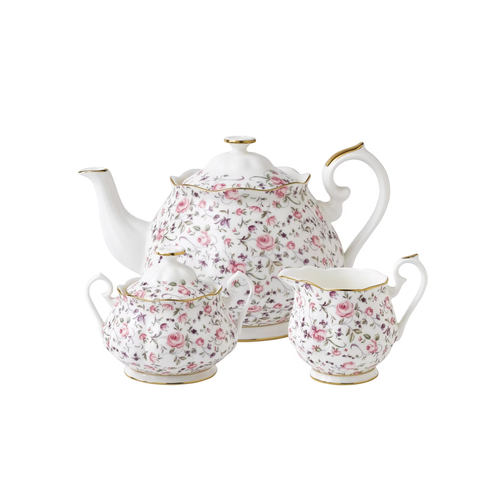 Royal Albert Rose Confetti 3 Piece Tea Set-Goviers