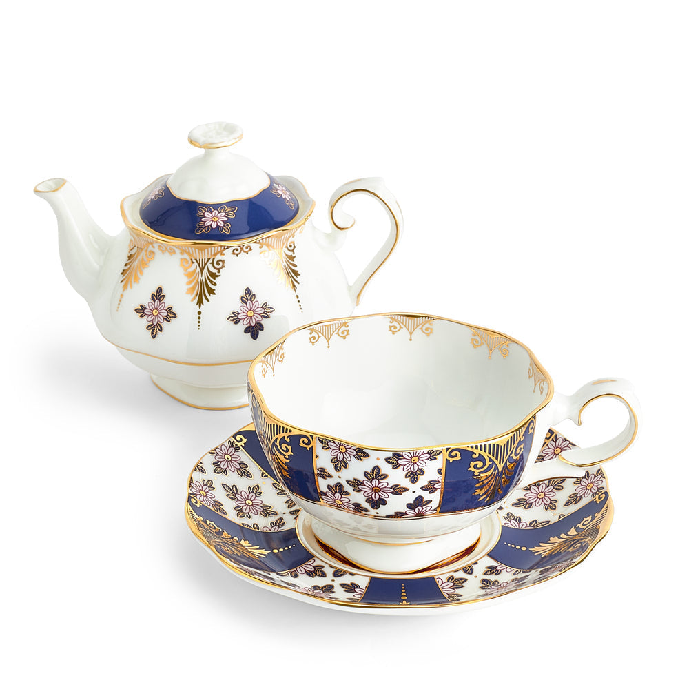 Royal Albert Tea for One - Regency Blue 1900-Goviers