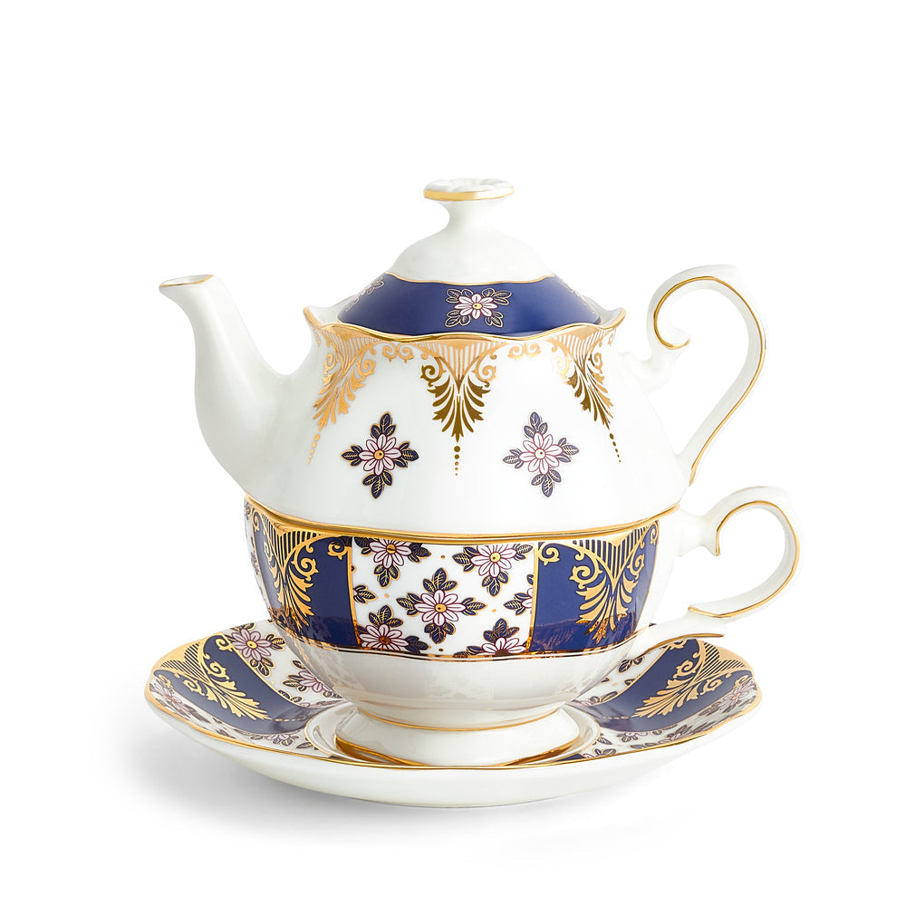 Royal Albert Tea for One - Regency Blue 1900-Goviers