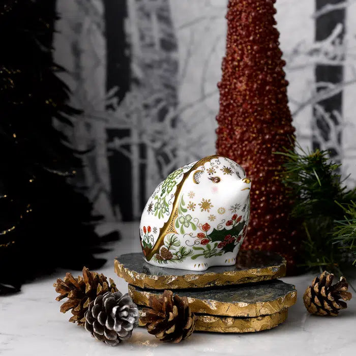 Royal Crown Derby Christmas Hedgehog New - IN STOCK-Collectables-Goviers