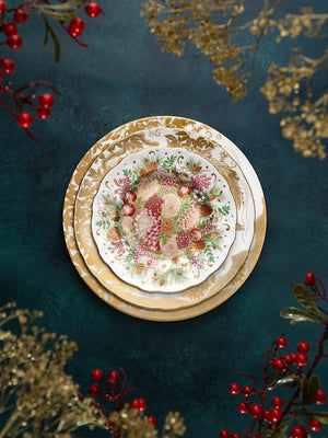 Royal Crown Derby Holiday Bouquet Accent Plate 21cm-Goviers