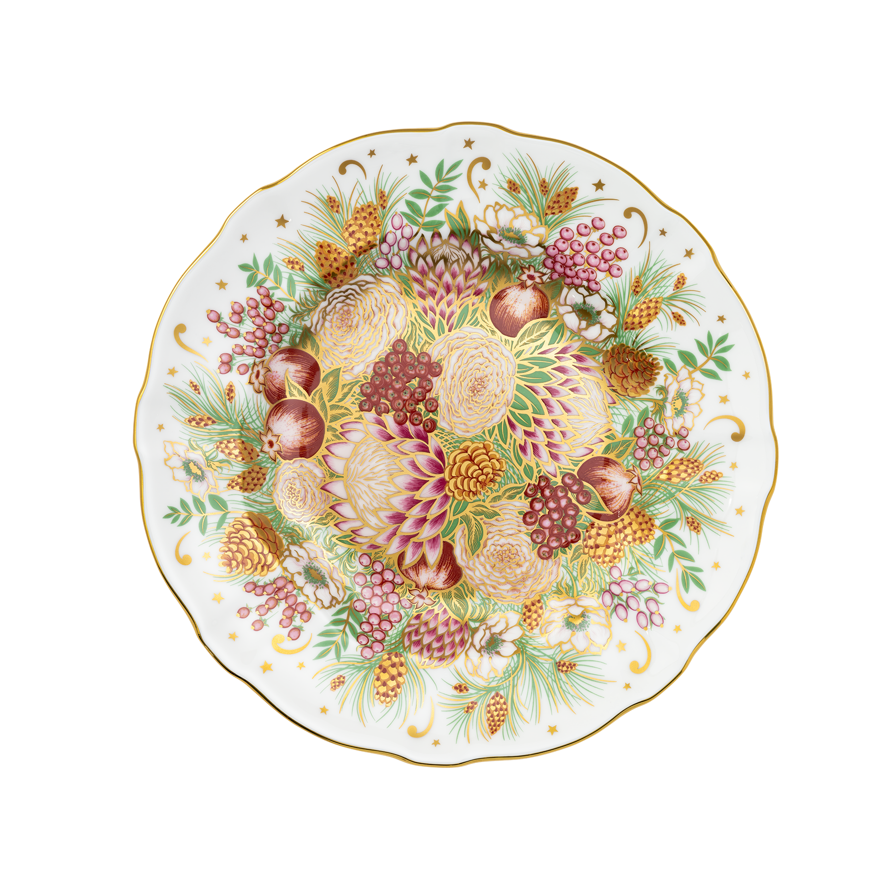 Royal Crown Derby Holiday Bouquet Accent Plate 21cm-Goviers