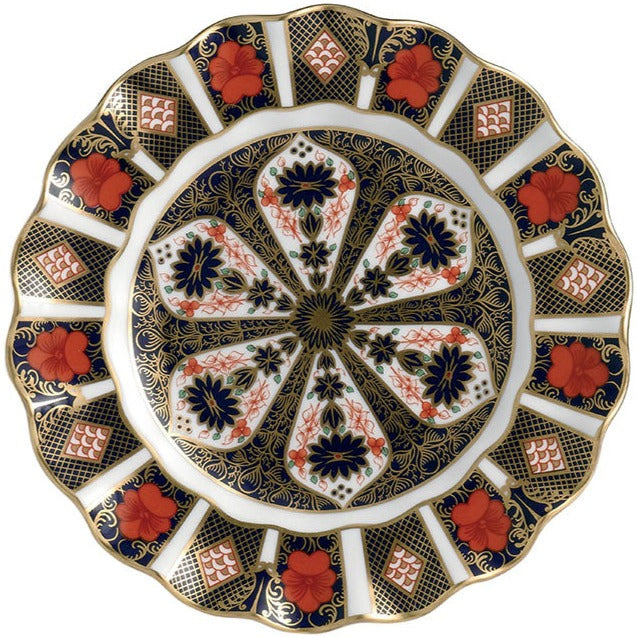 Royal Crown Derby Old Imari Fluted Dessert Plate 22cm Gift Boxed-Goviers