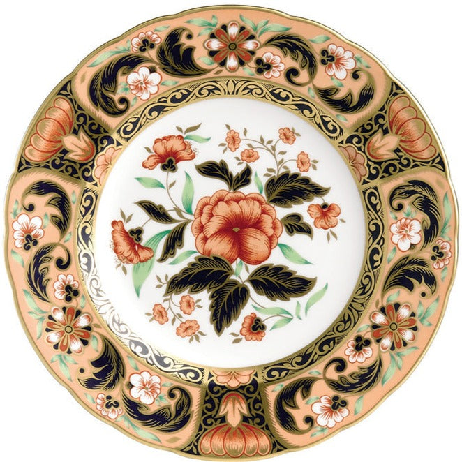 Royal Crown Derby Pink Camellias Accent Plate 21cm-Goviers