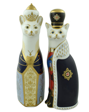 Royal Crown Derby Royal Cats William, Catherine & George-Paperweights-Goviers