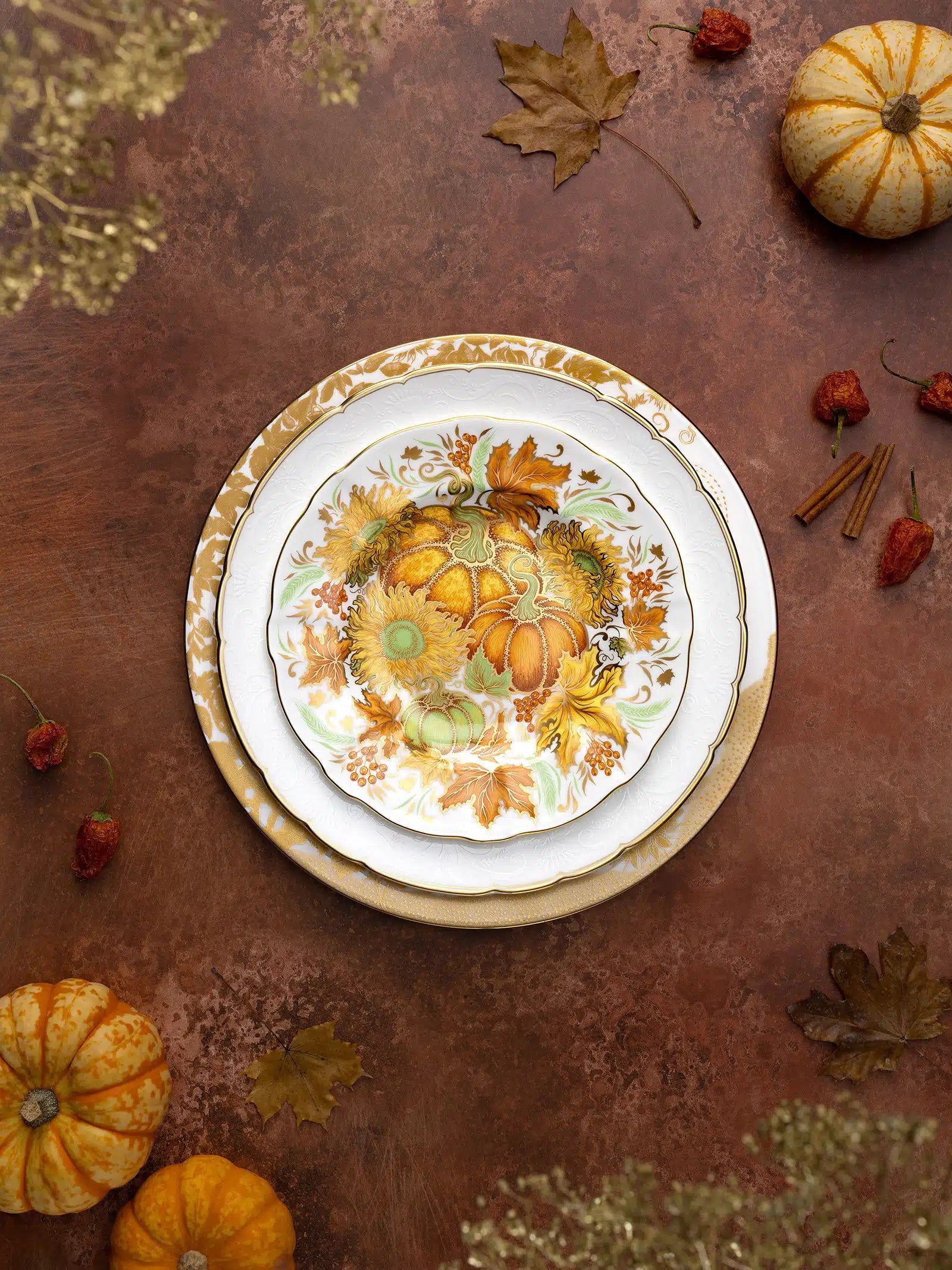 Royal Crown Derby Sienna Fall Accent Plate 21cm-Goviers