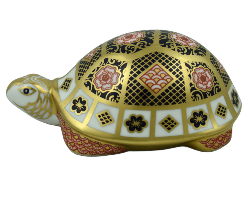 Royal Crown Derby Yorkshire Rose Mother Tortoise-Paperweights-Goviers