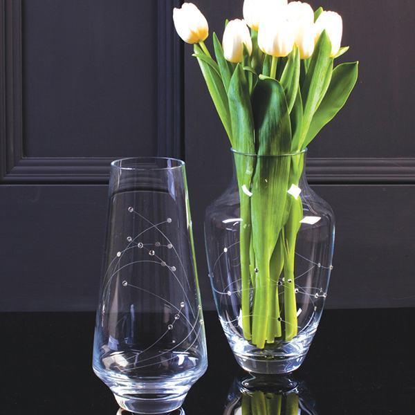 Royal Scot Crystal Diamante Large Teardrop Vase-Crystal-Goviers