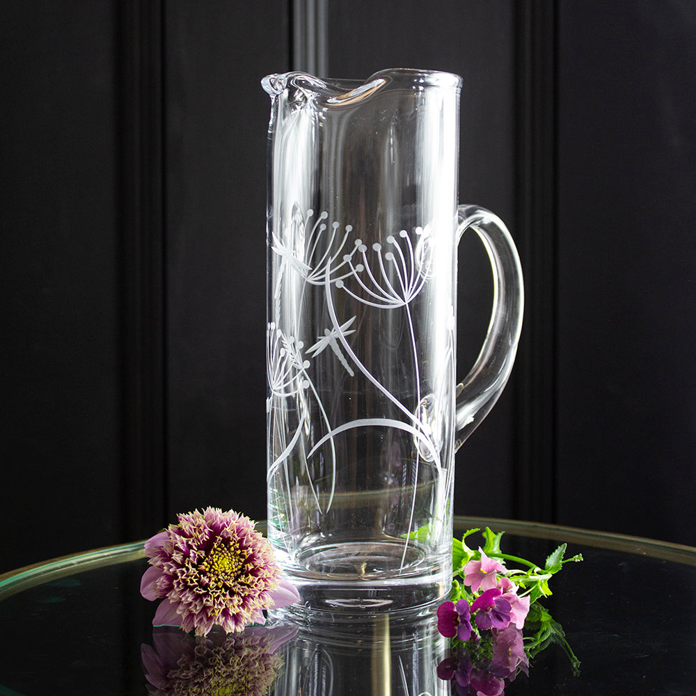 Royal Scot Crystal Dragonfly Tall Ice-Lipped Jug-Goviers