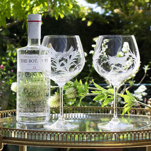 Royal Scot Crystal Flower of Scotland G & T Copa Glass Set of 2-Home & Garden > Kitchen & Dining > Tableware > Drinkware-Goviers