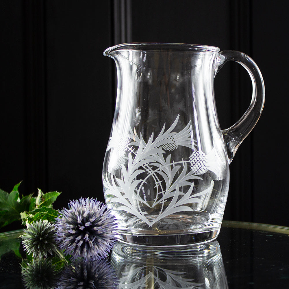 Royal Scot Crystal Flower of Scotland Large Jug-Goviers