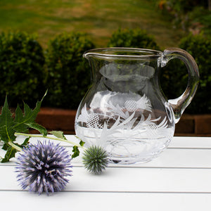 Royal Scot Crystal Flower of Scotland Round Jug-Goviers