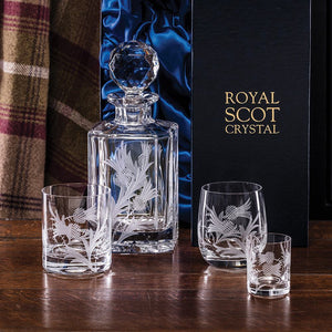 Royal Scot Crystal Flower of Scotland Set of 2 Tumblers-Goviers