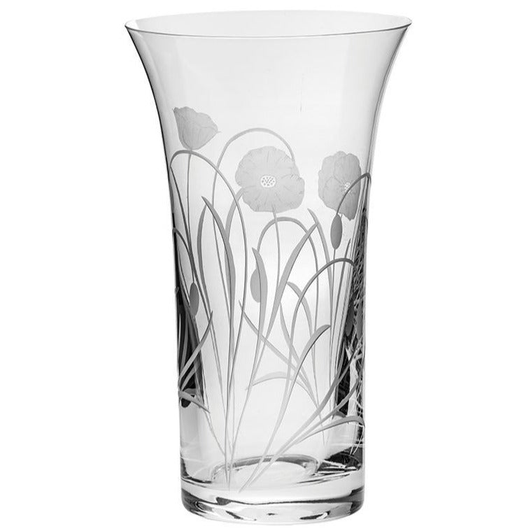 Royal Scot Crystal Poppy Field Large Flared Vase 10,5"-Home & Garden > Kitchen & Dining > Tableware > Drinkware-Goviers