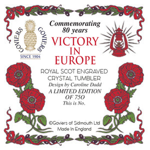 Royal Scot Crystal VE Day 80 Tumbler, Goviers Exclusive-Goviers