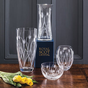 Royal Scot Crystal Wild Tulip Lily Vase 9"-Home & Garden > Kitchen & Dining > Tableware > Drinkware-Goviers