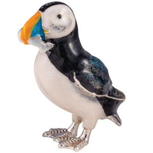 Saturno Puffin with Fish Large-Silver-Goviers