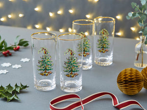 Spode Christmas Tree Highball Glass Set of 4-Home & Garden > Kitchen & Dining > Tableware > Drinkware > Tumblers-Goviers