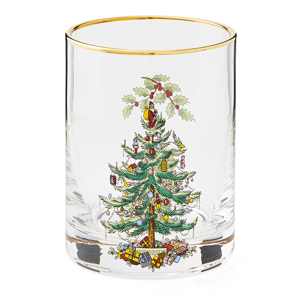 Spode Christmas Tree Lowball Glasses Set of 4-Home & Garden > Kitchen & Dining > Tableware > Drinkware > Tumblers-Goviers