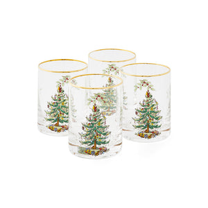 Spode Christmas Tree Lowball Glasses Set of 4-Home & Garden > Kitchen & Dining > Tableware > Drinkware > Tumblers-Goviers