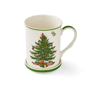 Spode Christmas Tree Mug & Coaster Set-Home & Garden > Kitchen & Dining > Tableware-Goviers