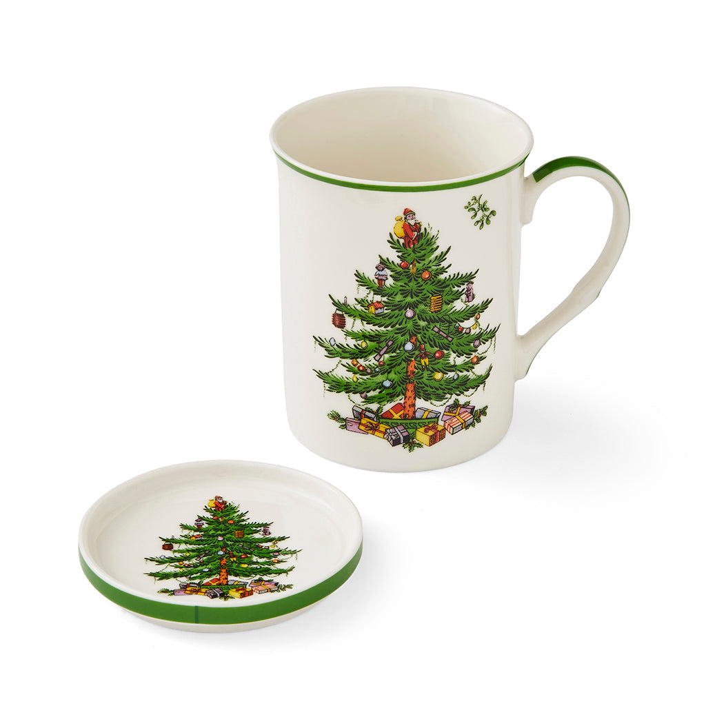 Spode Christmas Tree Mug & Coaster Set-Home & Garden > Kitchen & Dining > Tableware-Goviers