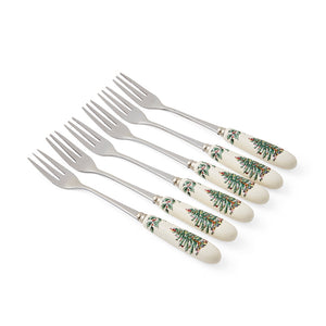 Spode Christmas Tree Pastry Forks Set of 6-Home & Garden > Kitchen & Dining > Tableware > Flatware > Forks-Goviers