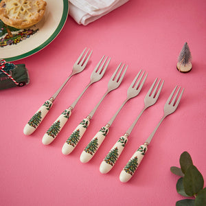 Spode Christmas Tree Pastry Forks Set of 6-Home & Garden > Kitchen & Dining > Tableware > Flatware > Forks-Goviers