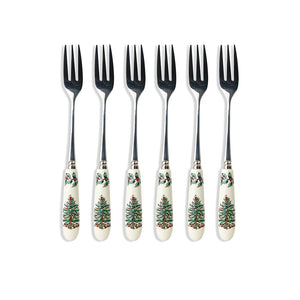 Spode Christmas Tree Pastry Forks Set of 6-Home & Garden > Kitchen & Dining > Tableware > Flatware > Forks-Goviers