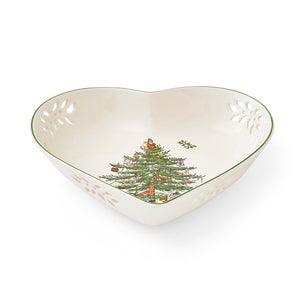 Spode Christmas Tree Pierced Heart Dish-Home & Garden > Kitchen & Dining > Tableware-Goviers