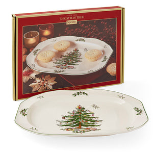 Spode Christmas Tree Sculpted Oval Platter-Home & Garden > Kitchen & Dining > Tableware-Goviers