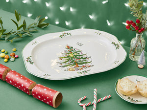 Spode Christmas Tree Sculpted Oval Platter-Home & Garden > Kitchen & Dining > Tableware-Goviers