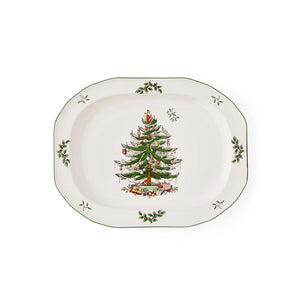 Spode Christmas Tree Sculpted Oval Platter-Home & Garden > Kitchen & Dining > Tableware-Goviers