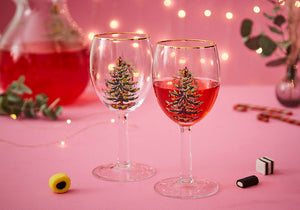 Spode Christmas Tree Wine Glasses Set of 4-Home & Garden > Kitchen & Dining > Tableware > Drinkware > Stemware-Goviers