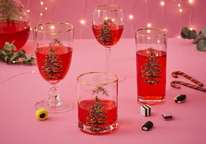 Spode Christmas Tree Wine Glasses Set of 4-Home & Garden > Kitchen & Dining > Tableware > Drinkware > Stemware-Goviers