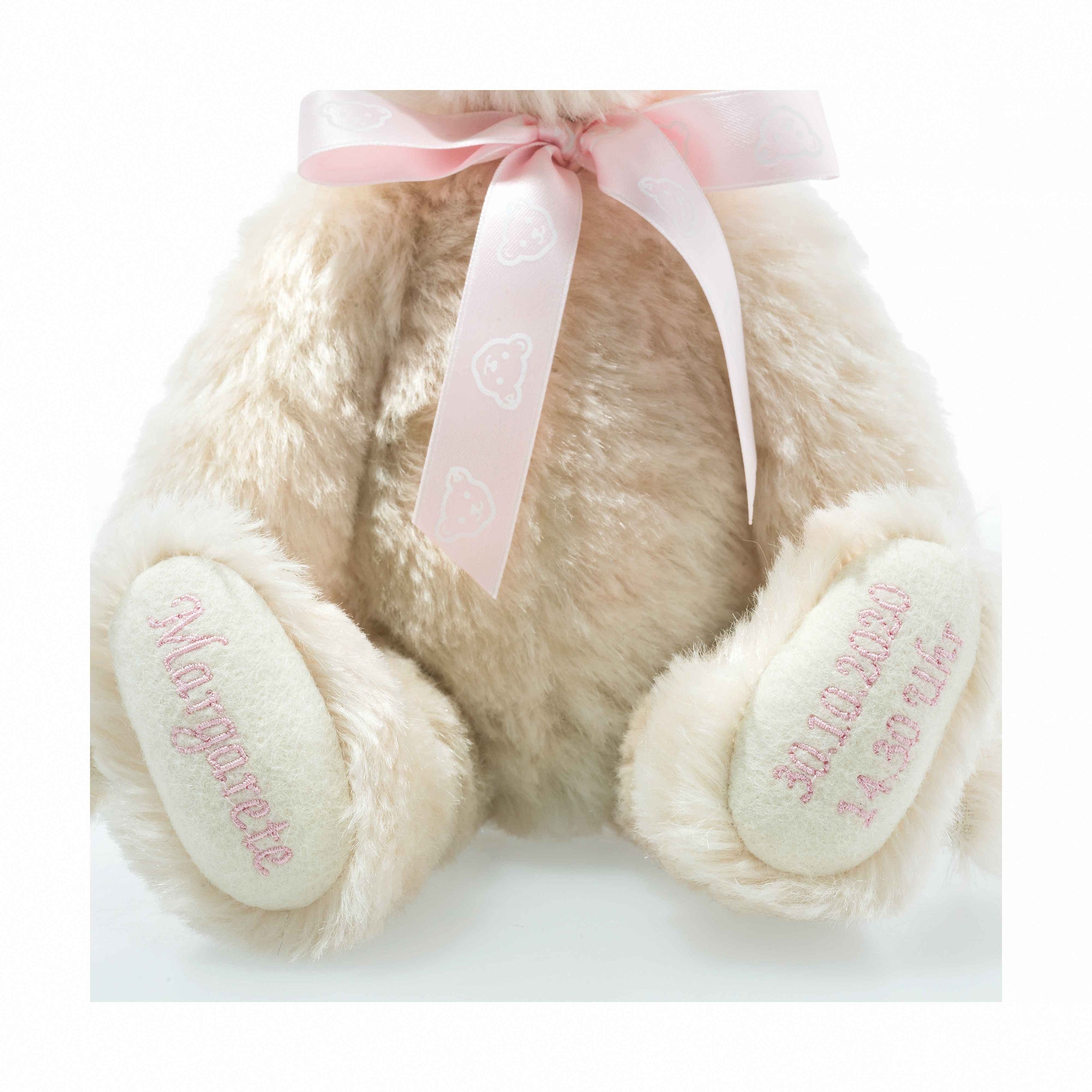 Steiff Teddy Bear Baby Pink Ribbon Personalised-Goviers