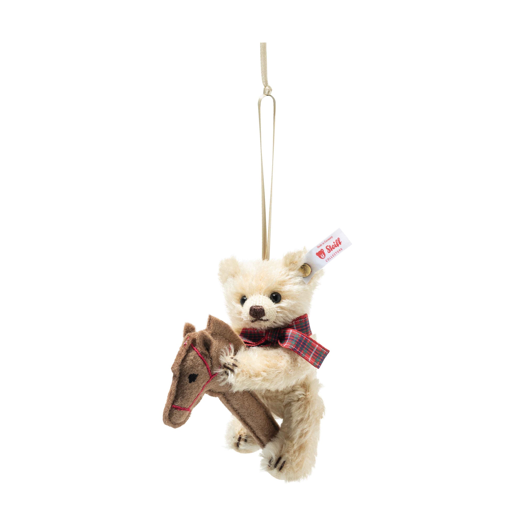Steiff Teddy Bear Ornament on Hobby Horse-Goviers