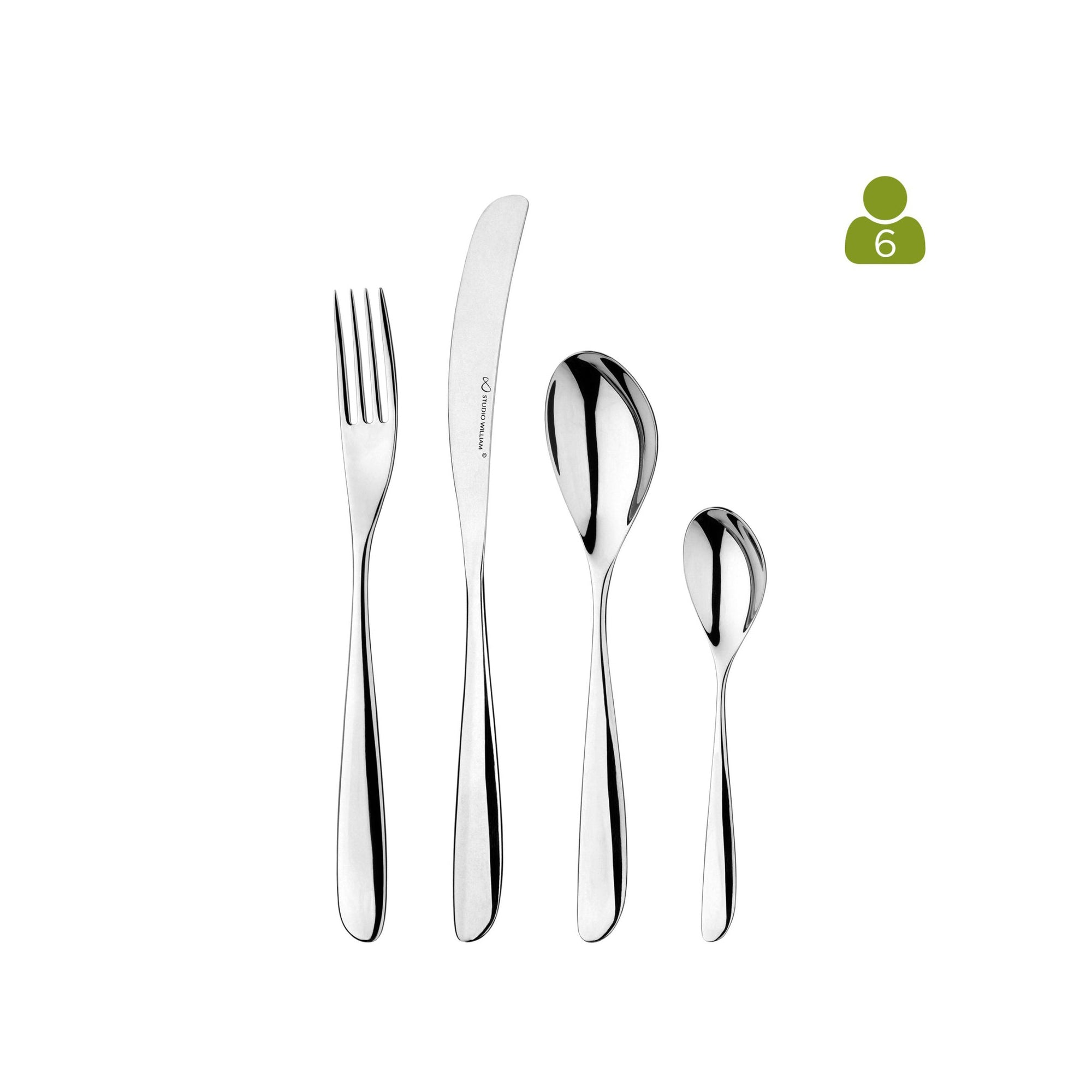 Studio William Olive Mirror 24 Piece Cutlery Set-Goviers