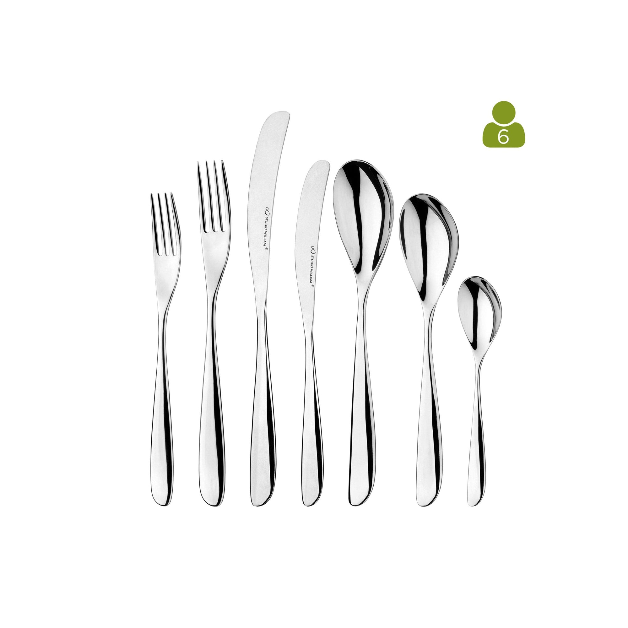 Studio William Olive Mirror 42 Piece Cutlery Set-Goviers