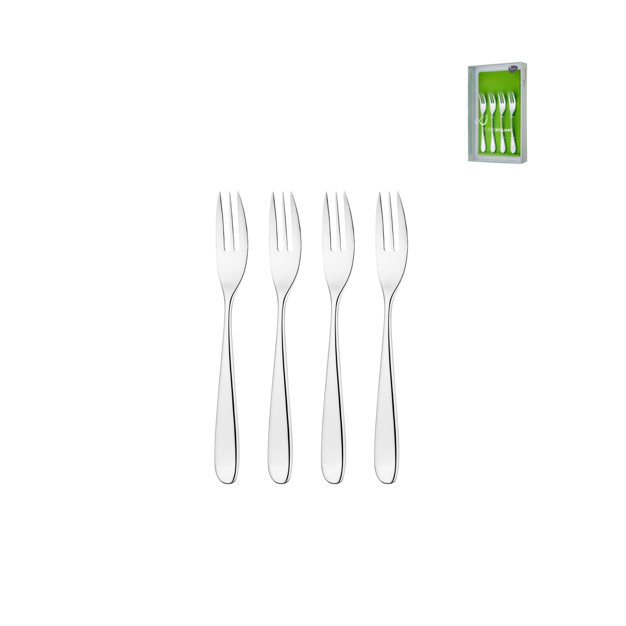 Studio William Olive Mirror Pastry Forks Set of 4-Goviers