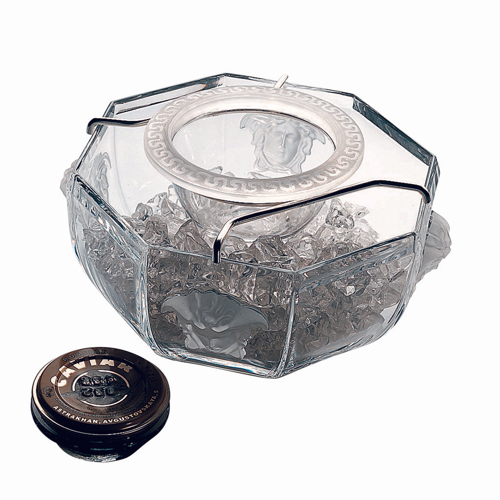 Versace Medusa Lumiere Caviar Bowl-Goviers